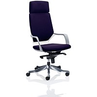 Xenon High Back Executive Chair, With Headrest, White Shell, Tansy Purple
