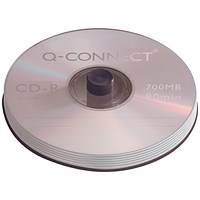 Q-Connect CD-R Writable Blank CDs, Spindle, 700mb/80min Capacity, Pack of 50
