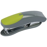 Q-Connect Mini Stapler, Capacity 12 Sheets, Green and Grey