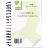 Q-Connect Carbonless Wirebound Duplicate Book, Ruled, 100 Sets, 210x127mm, Pack of 1
