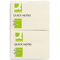 Q-Connect Quick Notes, 76 x 102mm, Yellow, Pack of 12 x 100 Notes