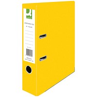 Q-Connect A4 Recycled Lever Arch Files, 70mm Spine, Yellow, Pack of 10