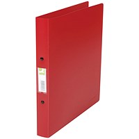 Q-Connect A4 Ring Binder, 2 O-Ring, 25mm Capacity, Red, Pack of 10