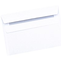 Q-Connect C6 Envelopes, Self Seal, 80gsm, White, Pack of 1000