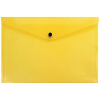 Q-Connect A4 Popper Wallets, Yellow, Pack of 12