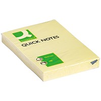 Q-Connect Quick Notes, 51 x 76mm, Yellow, Pack of 12 x 100 Notes