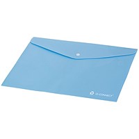 Q-Connect Recycled A4 Popper Wallets, Blue, Pack of 12
