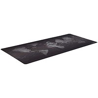 Everyday Gaming Mouse Mat, 900mmx400mm, Black World Map Print