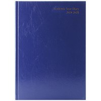 Q-Connect 2024-25 Academic Diary, Day Per Page, A4, Blue