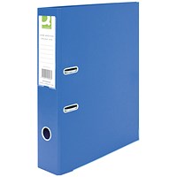 Q-Connect Foolscap Lever Arch Files, 70mm Spine, Plastic, Blue, Pack of 10