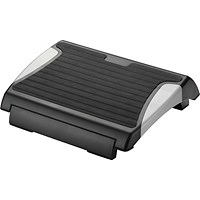 Q-Connect Foot Rest with Rubber, Black/Silver