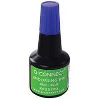 Q-Connect Endorsing Ink 28ml Blue (Pack of 10)