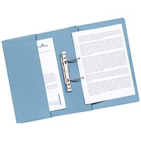 Q-Connect Front Pocket Transfer Files, 300gsm, Foolscap, Blue, Pack of 25