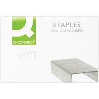 Q-Connect 26/6mm Staples, Pack of 5000