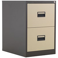 Talos Foolscap Filing Cabinet, 2 Drawer, Coffee and Cream