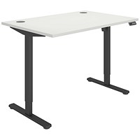 Astin Economy Sit-Stand Desk, Black Leg, 1200mm, White Top