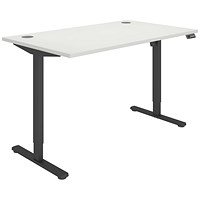 Astin Economy Sit-Stand Desk, Black Leg, 1400mm, White Top