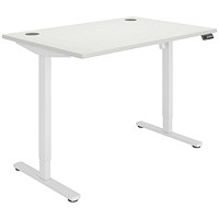 Astin Economy Sit-Stand Desk, White Leg, 1200mm, White Top