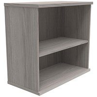 Polaris Desk High Bookcase, 1 Shelf, 730mm High, Grey Oak