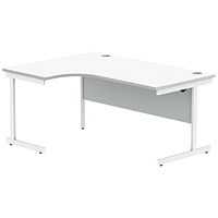Polaris 1600mm Corner Desk, Left Hand, White Cantilever Leg, White