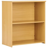 Serrion Premium Low Bookcase, 1 Shelf, 800mm High, Oak