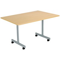 Jemini Rectangular Tilting Table 1200x700x730mm Nova Oak/Silver