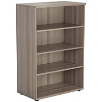 Jemini Medium Bookcase, 3 Shelves, 1200mm High, Grey Oak
