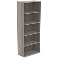 Astin Extra Tall Bookcase, 4 Shelves, 1980mm High, Grey Oak