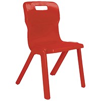Titan One Piece Classroom Chair, 363x343x563mm, Red, Pack of 30