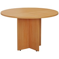 Jemini Round Meeting Table, 1100x1100x730mm, Beech