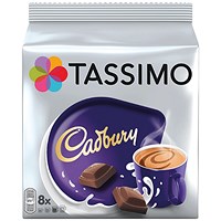 Tassimo Cadbury Hot Chocolate Pods, 8 Capsules, Pack of 5