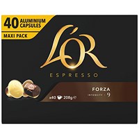 L'Or Espresso Forza Nespresso Coffee Pods, Pack of 40