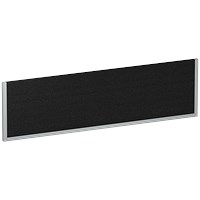 Impulse Bench Desk Screen, 1400mm Wide, Black with Silver Frame