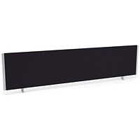 Impulse Plus Bench Desk Screen, 1800mm Wide, Black with Silver Frame