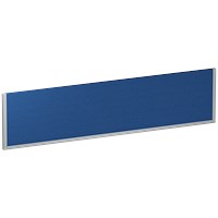 Impulse Bench Desk Screen, 1600mm Wide, Blue with Silver Frame