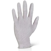 Beeswift Latex Powder Free Examination Gloves, White, XL, Pack of 1000