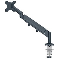 Leitz Ergo Single Monitor Arm, Adjustable Height and Tilt, Dark Grey