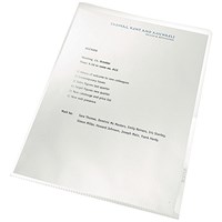 Leitz Recycle A4 Cut Flush Folders, Clear, Pack of 100