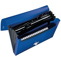 Leitz Recycle Expanding Concertina Project File, 5 Part, A4, Blue, Pack of 5