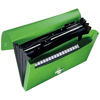 Leitz Recycle A4 Expanding Concertina Project File, 5 Part, Green, Pack of 5