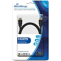 MediaRange HDMI Cable with Ethernet 18Gbit, 1.8m, Black
