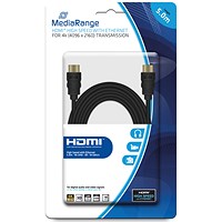 MediaRange HDMI Cable with Ethernet 18Gbit, 5m, Black