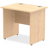 Impulse 800mm Slim Rectangular Desk, Panel End Leg, Maple