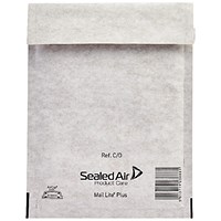 Mail Lite + Bubble Lined Postal Bag, Size C/0 150x210mm, Peel & Seal, White, Pack of 100