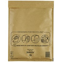 Mail Lite Bubble Postal Bag, Size G/4 240x330mm, Gold, Pack of 50
