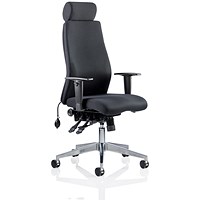 Onyx Ergo Posture Chair with Headrest, Black, Assembled