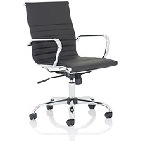 Nola Medium Executive Leather Chair, Black