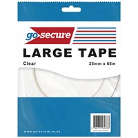 GoSecure Large Tape Rolls, 25mm x 66m, Pack of 24
