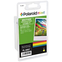 Polaroid HP LC223Y Remfanufactured Inkjet Cartridge Yellow LC223Y-COMP PL