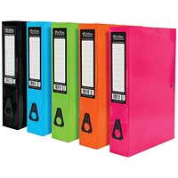 Pukka Brights Box File, 75mm Spine, Foolscap, Assorted, Pack of 10